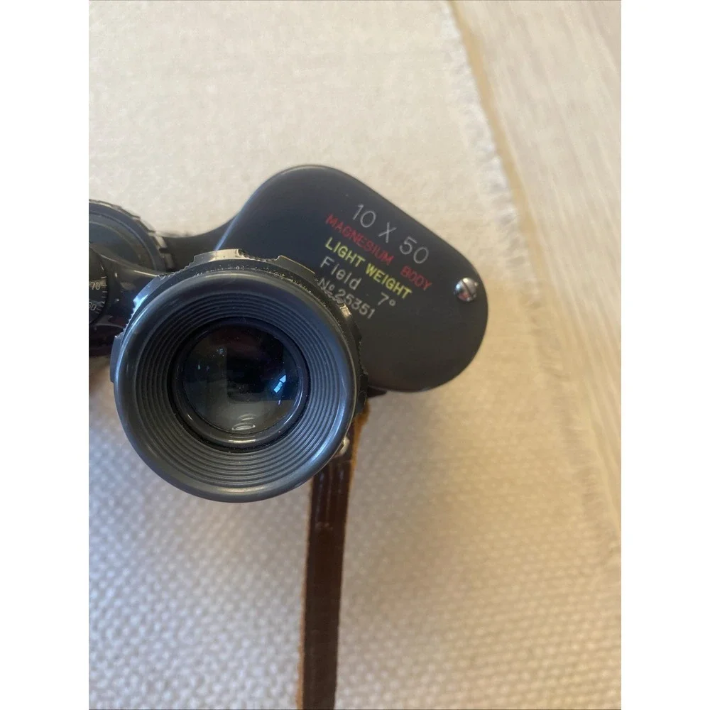 Spalding All American 10 X 50 Binoculars Vintage Black Leather Strap